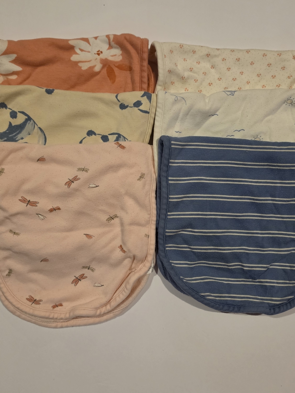 Carter's 6-Pack Baby Burp Cloth in Blue, Pink, Cream, Tan, Peach